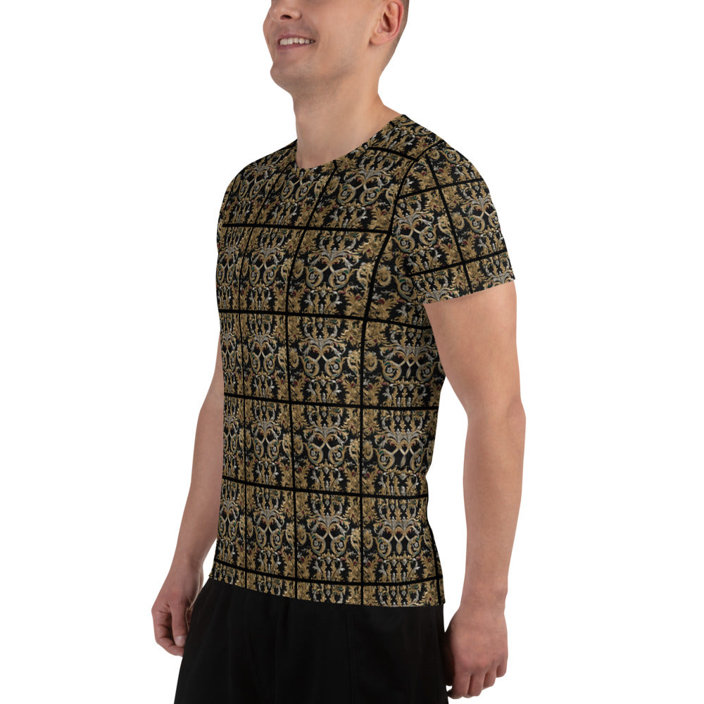 Italian design grid shirt All-Over Print Men's Athletic T-shirt - Rockin D Beard