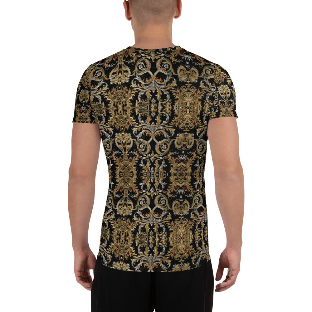 Italian Luxury All-Over Print Men's Athletic T-shirt