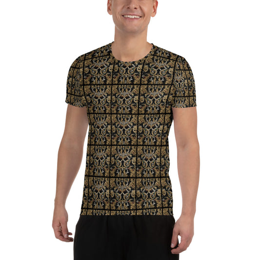Italian design grid shirt All-Over Print Men's Athletic T-shirt - Rockin D Beard