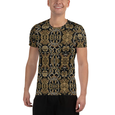 Italian Luxury All-Over Print Men's Athletic T-shirt