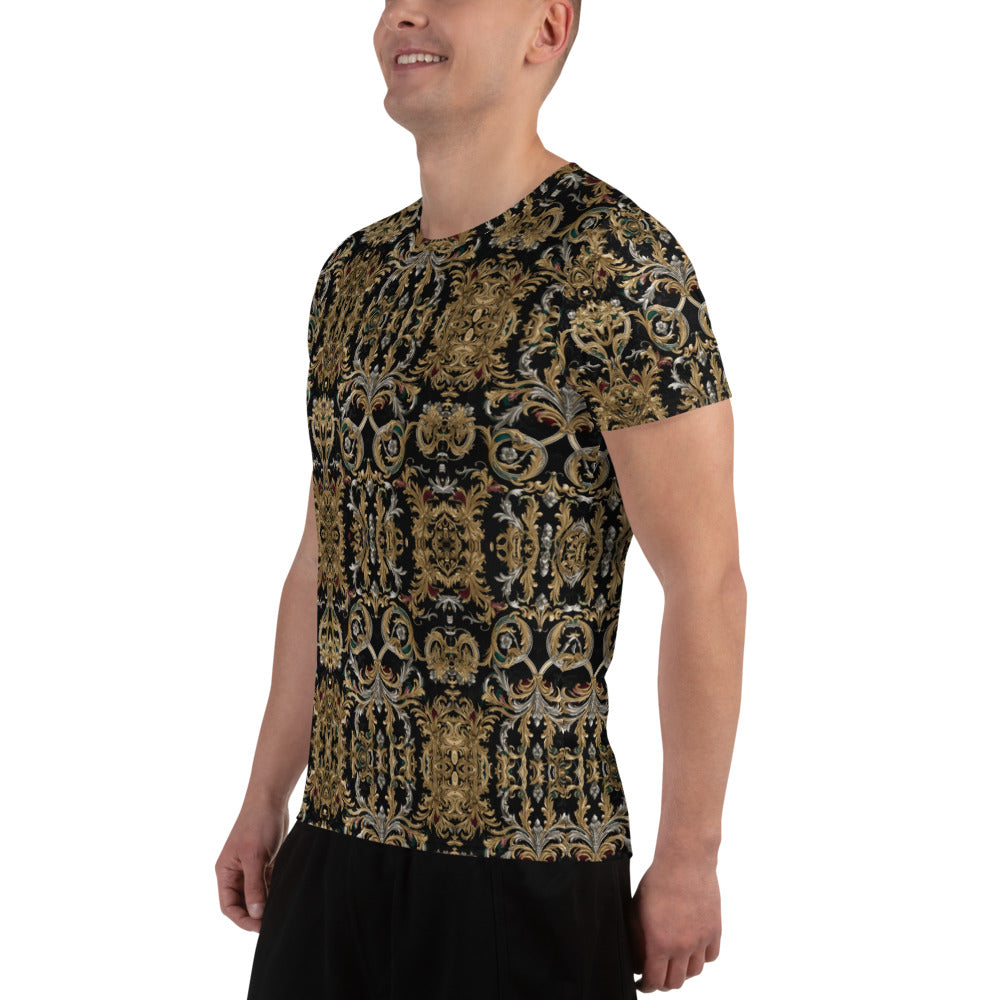 Italian Luxury All-Over Print Men's Athletic T-shirt