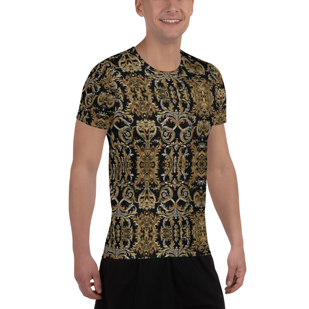 Italian Luxury All-Over Print Men's Athletic T-shirt